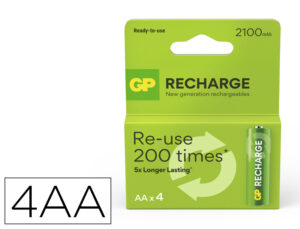 Pilha gp recarregável aa 2100 mah blister de 4 unidades