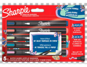 Marcador sharpie acrílico earth tones blister de 5 unidades cores sortidas