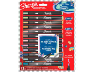 Marcador sharpie acrílico earth tones blister de 12 unidades cores sortidas