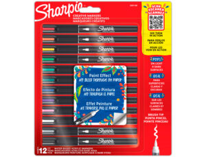 Marcador sharpie acrílico ponta pincel blister de 12 unidades cores sortidas
