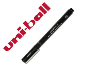 Marcador uniball pin calibrado micrométrico 0,9 mm cor preto