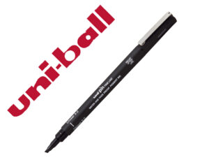 Marcador uniball pin calibrado ponta biselada 3 mm cor preto