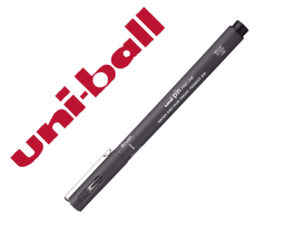 Marcador uniball pin br-200 ponta pincel fina cinza escuro