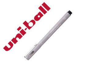 Marcador uniball pin br-200 ponta pincel fina cinza claro