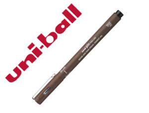 Marcador uniball pin br-200 ponta pincel fina sépia