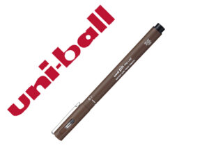 Marcador uniball pin calibrado micrométrico 0,5 mm cor sépia