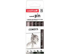 Marcador uniball pin comics blister de 5 unidades cores sortidas