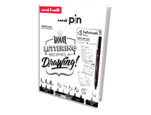 Set de iniciação uniball pin lettering starter nº2 blister de 8 marcadores + 1 porta-minas