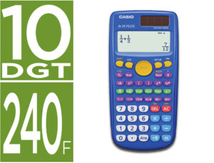 Calculadora casio fx-55 plus científica 240 funcoes ecra de quatro linhas solar e pilhas