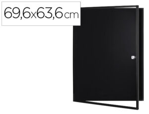 Vitrina de anuncios bi-office new gen magnetica acero lacado 6xa4 para interior color negro 696x636x36 mm