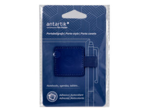 Porta esferografica autoadesivo antartik para caderno note com elastico ate 15 mm espessura 80 mm azul marinho