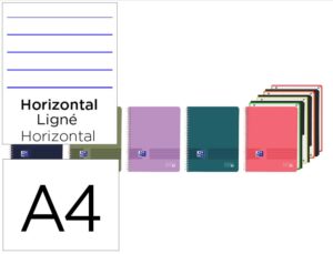 Caderno espiral oxford europeanbook 4 live&go capa plástico din a4+ 120 folhas com separadores cores vivas