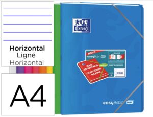 Caderno escolar oxford easybook capa plástico din a4+ 48 folhas pautado cores sortidas