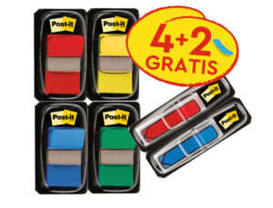 Bandas separadoras post-it 680 dispensador 50 folhas 4 cores sortidas + 2 dispensadores 684 flecha 2