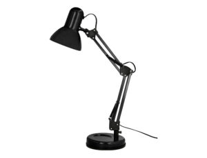 Lampara de escritorio q-connect polaris metalica coninterruptor brazo doble 3 articulaciones color negro