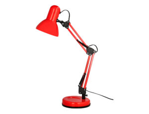 Lampara de escritorio q-connect polaris metalica coninterruptor brazo doble 3 articulaciones color rojo