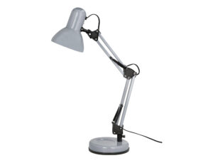 Lampara de escritorio q-connect polaris metalica coninterruptor brazo doble 3 articulaciones color plateado