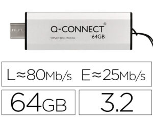 Pen drive usb q-connect flash drive 64 gb 3.2 tipo c