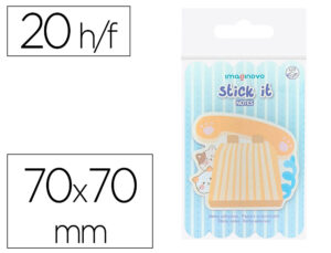 Bloc notas adhesivas imaginovo meow 20 hojas telefono 70x70 mm