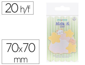 Bloc notas adhesivas imaginovo meow 20 hojas nubes 70x70 mm