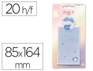 Bloc notas adhesivas imaginovo letter con mensaje trasero conejito azul 20 hojas 85x164 mm