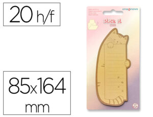 Bloc notas adhesivas imaginovo letter con mensaje trasero gato 20 hojas 85x164 mm
