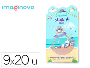 Notas adhesivas imaginovo stick it! notebook 20 notas adhesivas pirata tamaños surtidos brujula