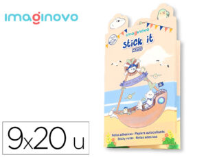Notas adhesivas imaginovo stick it! notebook 20 notas adhesivas pirata tamaños surtidos bandera