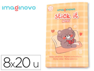 Notas adhesivas imaginovo stick it! notebook 20 notas adhesivas osito tamaños surtidos