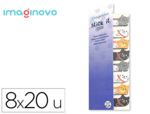 Bloc notas adhesivas imaginovo marcapaginas gato 120 hojas 8x15x48 mm