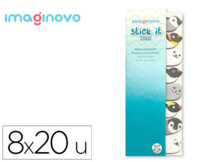 Bloc notas adhesivas imaginovo marcapaginas pingüin0 120 hojas 8x15x48 mm