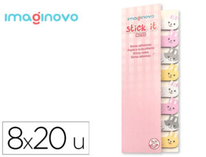 Bloc notas adhesivas imaginovo marcapaginas conejo 120 hojas 8x15x48 mm