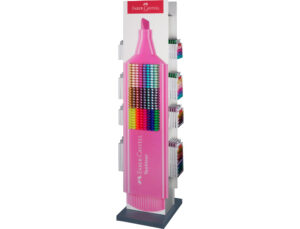 Marcador faber-castell fluorescente família textliner expositor de chão 480 unidades cores sortidas