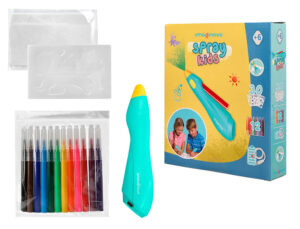 Aerografo infantil imaginovo recarregavel com usb contem 30 templates e 12 marcadores cores sortidas