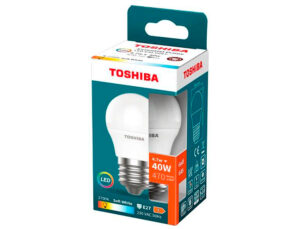 Lampada led toshiba essential g45 e27 4.7w luz quente 2700k