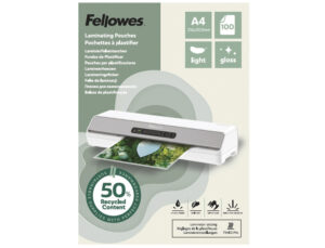 Bolsa de plastificar fellowes recicladas brilho din a4 80 mc pack de 100 unidades