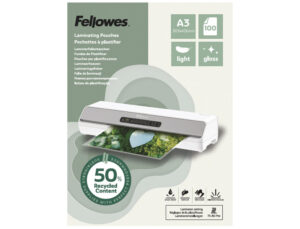 Bolsa de plastificar fellowes recicladas brilho din a3 80 mc pack de 100 unidades