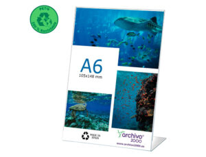 Expositor secretaria archivo 2000 petg flexivel em forma de l din a6 vertical 45x105x150 mm