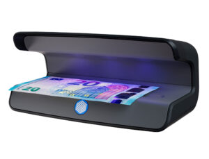 Detetor de notas falsas safescan 55 com tres luzes led ultravioleta modo ligado/espera