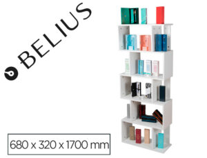 Lote belius expositor desenho branco 5 estantes 50 pecas 680x320x170 mm