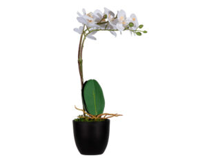 Flor artificial paperflow orquidea branca 40 cm