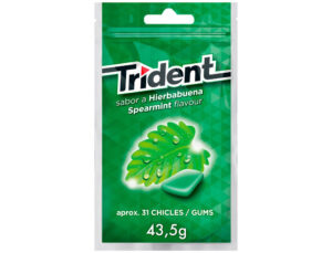 Chiclete trident sabor hortela sem acucar bolsa de 43,5 gr