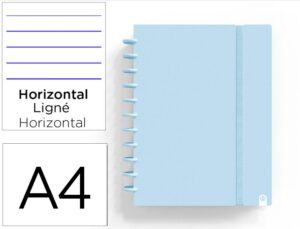 Caderno ingeniox foam a4 80 f pautado azul pastel