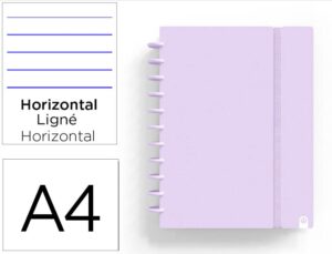 Caderno ingeniox foam a4 80 f pautado malva pastel
