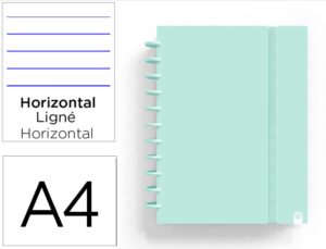 Caderno ingeniox foam a4 80 f pautado menta pastel