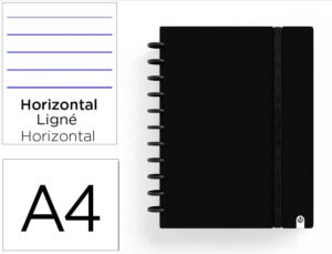 Caderno ingeniox foam a4 80 f pautado preto