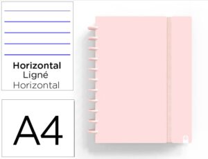 Caderno ingeniox foam a4 80 f pautado rosa pastel