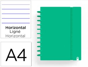 Caderno ingeniox foam a4 80 f pautado verde
