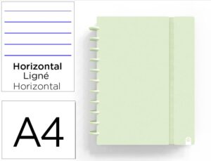 Caderno ingeniox foam a4 80 f pautado verde pastel