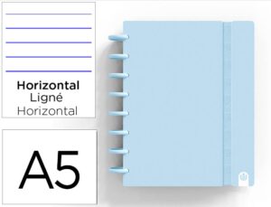 Caderno ingeniox foam a5 80 f pautado azul pastel